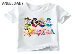 Summer 2020 Anime Sailor Moon Print Funny Kids T Shirt Girl Camiseta 2 do 10 lat maluch białych dziewczyn topy dla dzieci ubrania c003 y2009047982