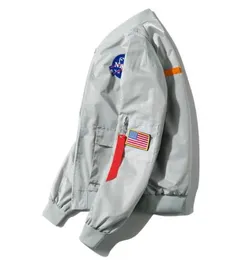 가을 스프링 뉴 맨 039S 폭격기 재킷 NASA 스타일 조종사 재킷 캐주얼 남성 힙합 슬림 핏 조종사 고품질 코트 맨 clot49514182511