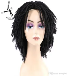 6Quot Kurzweiche braune synthetische Perücken für schwarze Frauen Faux Locs Dreadlock -Dreads, die Häkelfaser American Hair Wig7598024 flechten