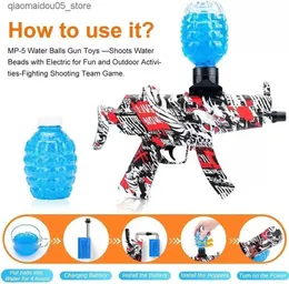 Sand Play Water Fun MP5 Electric Gun Toy Gel Wasserkugel mit 5000 PCS ShootingToy Gun Blaster Pistol CS gegen Outdoor -Spiel für Kinder Erwachsener Red4153654 Q240413