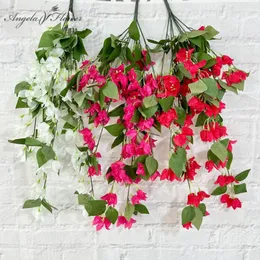 Dekorativa blommor Bougainvillea växter Vine Artificial Flower Wisteria Wall Hang Diy Wedding Floral Arrangement Christmas Tree