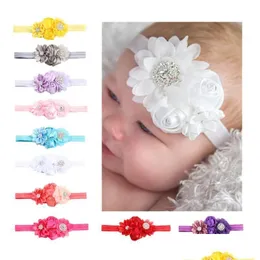 Hårtillbehör Ny spetsbaby pannband chic mix 4 blomma prinsessa flickor bow flicka barn droppe leverans baby, barn moderskap dho3i