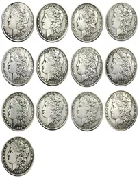 미국 13pcs Morgan Dollars 18781893 CC 다른 날짜 Mintmark Craft Silver Copy Cover Coy Metal Dies Manufacturing 257930581381794