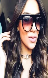 occhiali da sole top piatti Donne grandi occhiali da sole marca specchio retrò ombra boutique kim kim kardashian occhiali da sole lunettes5552612