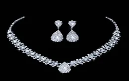 Luksusowe zestawy biżuterii ślubnej dla ślubnej biżuterii z druhną Drop Naszyjnik Austria Crystal Whole Gift50763337659998