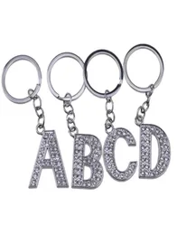 26PcsLot AZ 32quot Alloy Alphabet Letter Keyring Full Rhinestone Key Chain DIY Accessories6077007
