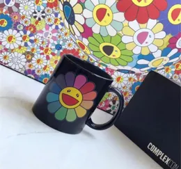 Продажа Чикагской комплексной кружки цветов Семьцверный цветок, изменяющий температуру, черный керамический кофейный чашка 400ML283I7758446