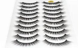 2020 Neue 10 Paare 100 reale Nerz -Wimpern 3d natürliche falsche Wimpern Mink Wimpern Soft Eyelash Extension Makeup Kit Cilios 3D1094576532