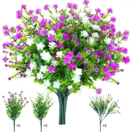 Decorative Flowers Artificial For Outdoor Greenery Shrubs Plants Fake Flower Bouquet Home Garden El Wedding Marriage Birthday