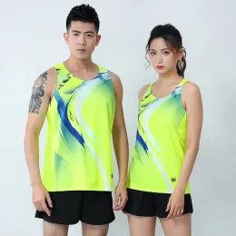 Shorts Professional Track Field Tracksuit For Men Women 2023 Summer 2 Piece Print Vest Shorts Running Marathon Athletic Sports Set