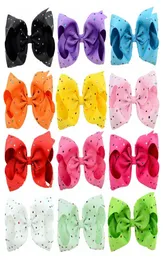 12 color da 8 pollici di nuovi bambini punti Wave colorati Rhinestone Largo fiocchi con boutique a clip Accessori per capelli fai -da -te 8185136712