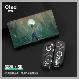 Cases for OLED TPU Allinclusive Protection Case Soft Cover GenshinImpact For Switch OLED Controller Game Host Accessories Shell