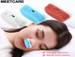 Uppgradera elektrisk USB -anti -snarkning CPAP Nose Stop Breathing Air Purifier Sile Nos Clip Apnea Aid Device Lindra Sleep3635150