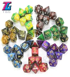 2color 주사위 세트 D4D20 던전 및 Dargon RPG MTG 보드 게임 7pcsset2334942