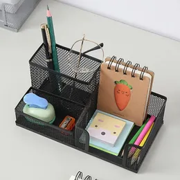 Creative Multi-Function Metal Desktop Pen Holder Office Storage Box Pencil Desk Mesh Organizer för Home Office School Desk Spara