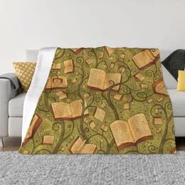 Cobertores Livros Livros Plaid Blanket Fleece Spring Autumn Vintage Broadia Larra leve para a cama PLUSH PLUCH FINAR