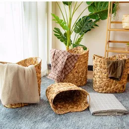 Worki do prania słomka brudne ubrania do przechowywania koszyk nordic rattan hamper household sundries organizator