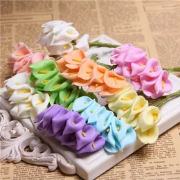 الزهور الزخرفية 144pcs/Lot mini calla lily pe foam bouquet for Wedding Home Decoration Multicolor Handmade DIY Scrapbooking