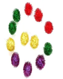 Gatti giocattolo da 5 cm a palline scintillanti palline per animali domestici giocattoli divertenti forniture gatti color casuali 80pcs per lot2839324