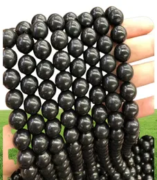 16 polegadas de shungita natural raro conjunto de contas naturais redondas inteiras 6mm 8mm 10mm 12mm para bracelete de shungite