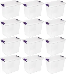 Sterilite 27 Qt L ClearView Latch Closet Storage Bins