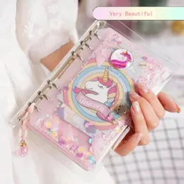 Notizbücher Pretty Girl Notebook Set 6 Ring Looseleaf Student Süßes Handbuch tragbarer Tagebuch Binder Kawaii Schule Notizblock