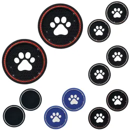 新しい2PCS DOG PAW SHAPE CAR DIAMOND COASTER WATER WATER WATER SLOT非滑りシリカパッドカップホルダーマットオートインテリア装飾アクセサリー