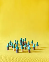 18 pcs/miniatures blue cottage/tiny house /shabby /cute/ fairy garden/gnome/moss terrarium home decor/crafts1750785