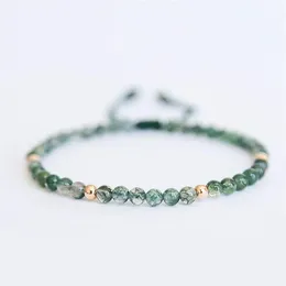 Braccialetti in perline di pietra di agata naturale Meditazione Meditazione Verde Green Giorni Equilibrio a mano Bracciale sottile Gioielli di gioielli 240402