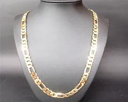 Heavy 94g 10mm 18 K Yellow Gold GF Men039s Necklace Curb Chain Jewelry Pendant Necklaces2914806