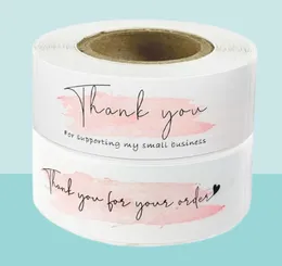 Wrap regalo 120pc Pink Quothank You per i tuoi adesivi Orderquot che supportano le mie etichette di tenuta per decorazioni per pacchetti aziendali Stationer7340090