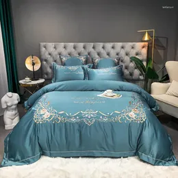 Sängkläder sätter 4st Satin Silk Set Luxury Sopleets Children quilt mjuk däck Cotton Cover Pillow Case Home Decor Textil