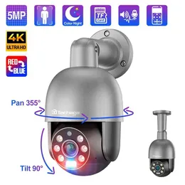 Telecamere IP Techage 4K 8MP 5MP Camera IP Camera a blu rosso Alert di rilevamento umano Visione notturna Visita POE Security Protection Video Surveillance Camera 240413