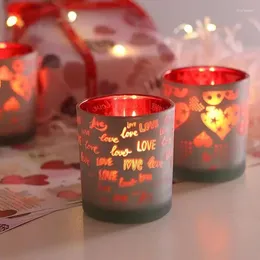 Titulares de vela do dia dos namorados decoração Decor de vidro Tealight Modern Centerpipe para a mesa