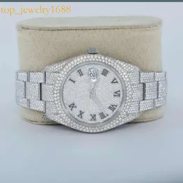 جولة رائعة مقطوعة y iced Out Moissanite Watch Women لأي جمال فاخر OCN مع VVS Clarity Diamond