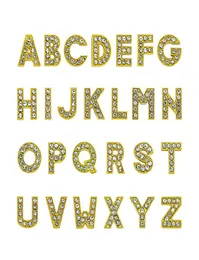 1300pcslot AZ Goldfarbe Vollversestone Folie 8mm DIY Charms Alphabet Fit für 8mm Leder Armband Keychains4051351