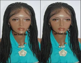 أزياء Perruque Box Braids Wig Handtied Cornorw Braids شعر مستعار للنساء السود