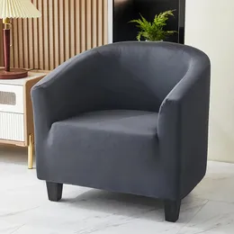 Stuhlabdeckungen Single Sofa Cover Club für Wohnzimmer elastischer Entspannungs -Sessel -Beschützer Solid Color Spandex Home EL 1PC