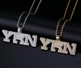 Pendanthalsband AITIEI ICED ut bling yrn Letters Halsband med repkedja män guld silver färg hip hop mode smycken7082268