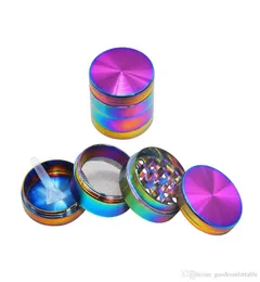 Creative Portable Flat 40mm Grinder High Quality Herb Grinder Metal Zinc Alloy Tobacco Herbal Grinders 4 Lager Färger Rainbow9648615