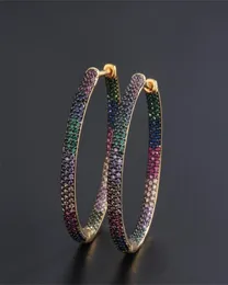 Hoop Huggie Funmode Trendy Two Tones Rainbow Cubic Zirconia Hoop Earrings For Women Hip Hoop pendientes mujer Whole FE53 221018446832