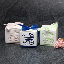 Wrap regalo 10pcs Hollow Baby Carriage Design Boxs Candy Boxs Castone Box per regali di nozze di compleanno Favore 6 cm