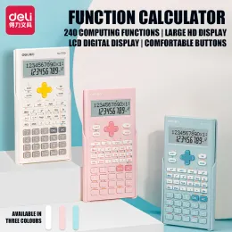 Calculators Deli Function Calculator LCD Digital Display Wearresistant Keys Twoline Display Sliding Protective Cover Battery Calculator