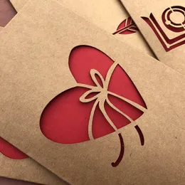 Retro -Karten Valentinstag Kraft Hallow Grußkarte DIY Handschrift