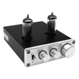 Förstärkare Tube03 Mini HIFI Audio Preamplifier 6K4 Vakuumrör Förstärkare Buffert Treble Bassjustering RCA Preamp Silver EU Plug