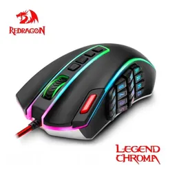 Redragon Legenda M990 USB Wired RGB Gaming Mouse 24000dpi 24 Buttons Programowalne myszy myszy ergonomiczne laptop komputer 29854769