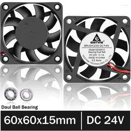 Computer Coolings 10 PCS GdStime 60mm DC 24V Dual Dual 6cm PC Case Case Motor Cooling Fan X 15mm 6015 2Pin CPU Cooler