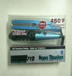 Nano Titanium Hair Strainter Pro 450F 1 4 Plate rätning Irons Flat Iron Curler Fivespeed Temperaturkontroll rakt2625815850