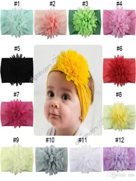 Baby girls Headbands Super soft Nylon Flower Chiffon Hairbands Newborn Kids Hair Accessories Princess Lotus Flower Headdress7232705