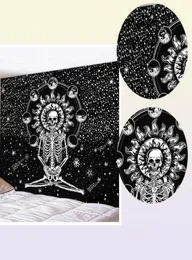 Cammitever Skull Yoga Tapestry Travel Pad Pad Polyester Helegle Skelester Wall Printing Hanging Tapestry 2106096906516